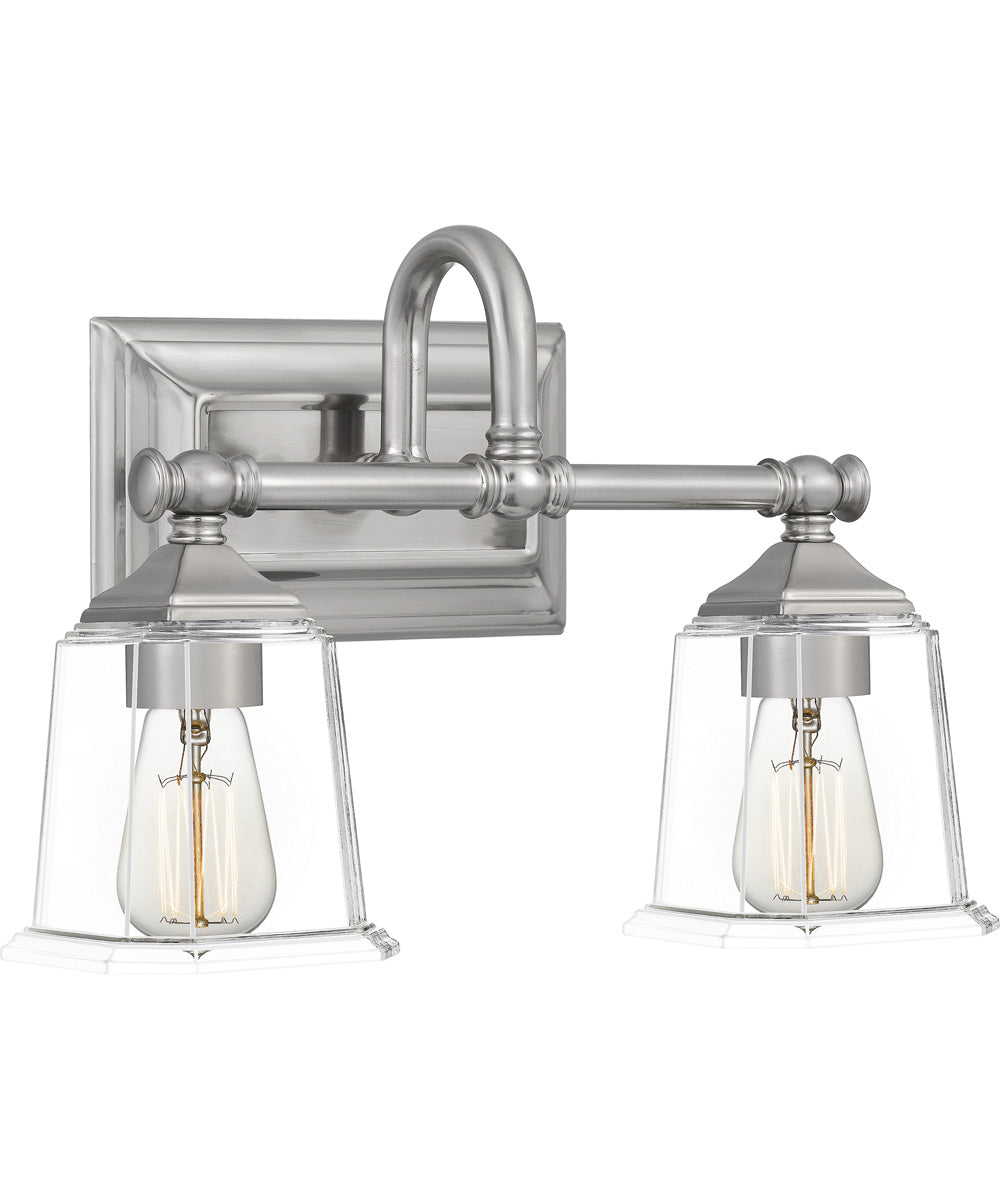 Nicholas Medium 2-light Bath Light Brushed Nickel