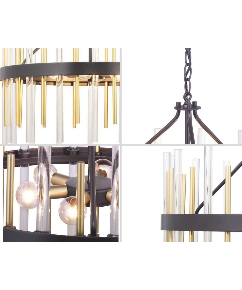 Orrizo 6-Light Clear Glass Luxe Chandelier Light Matte Black