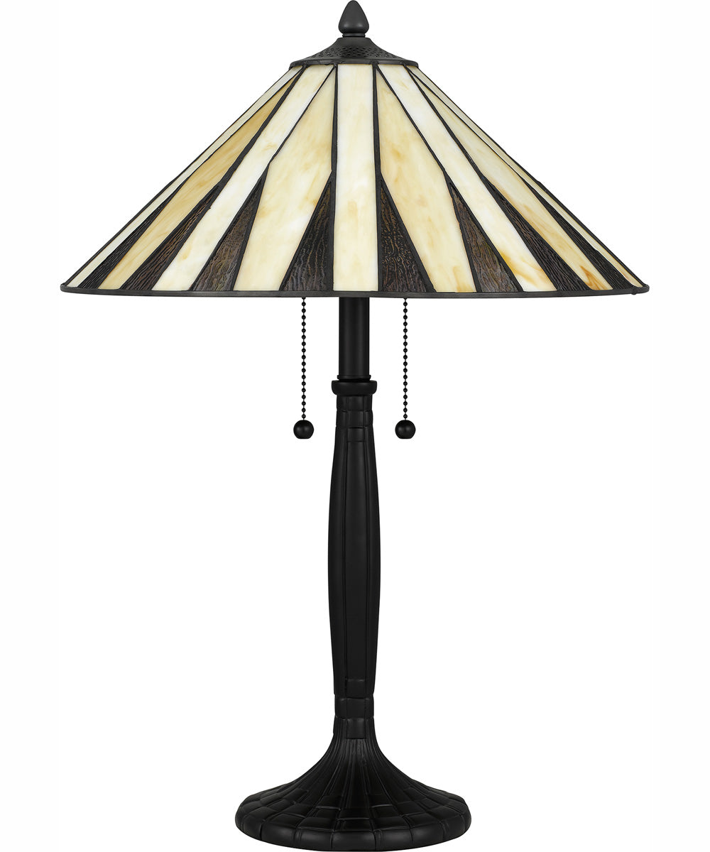 Tiffany Small 2-light Table Lamp Matte Black