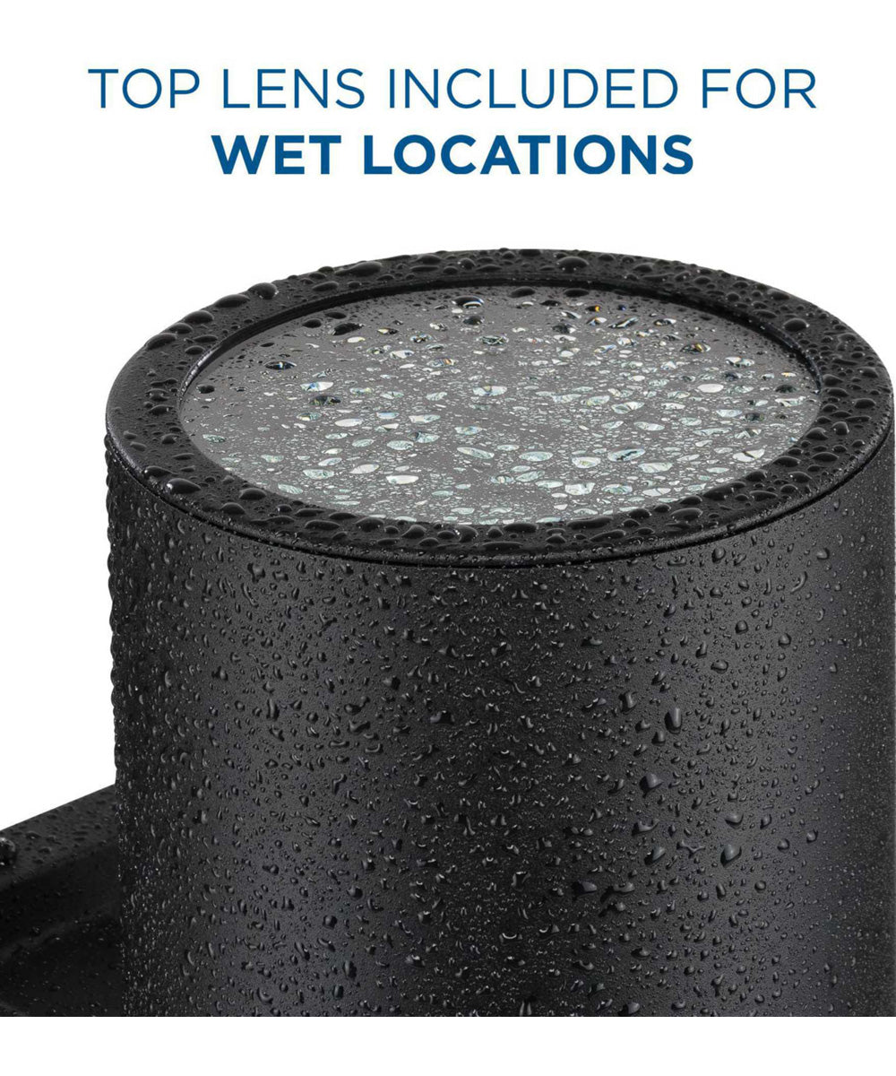 5" LED Outdoor Up/Down Modern Wall Cylinder with  Glass Top Lense Black