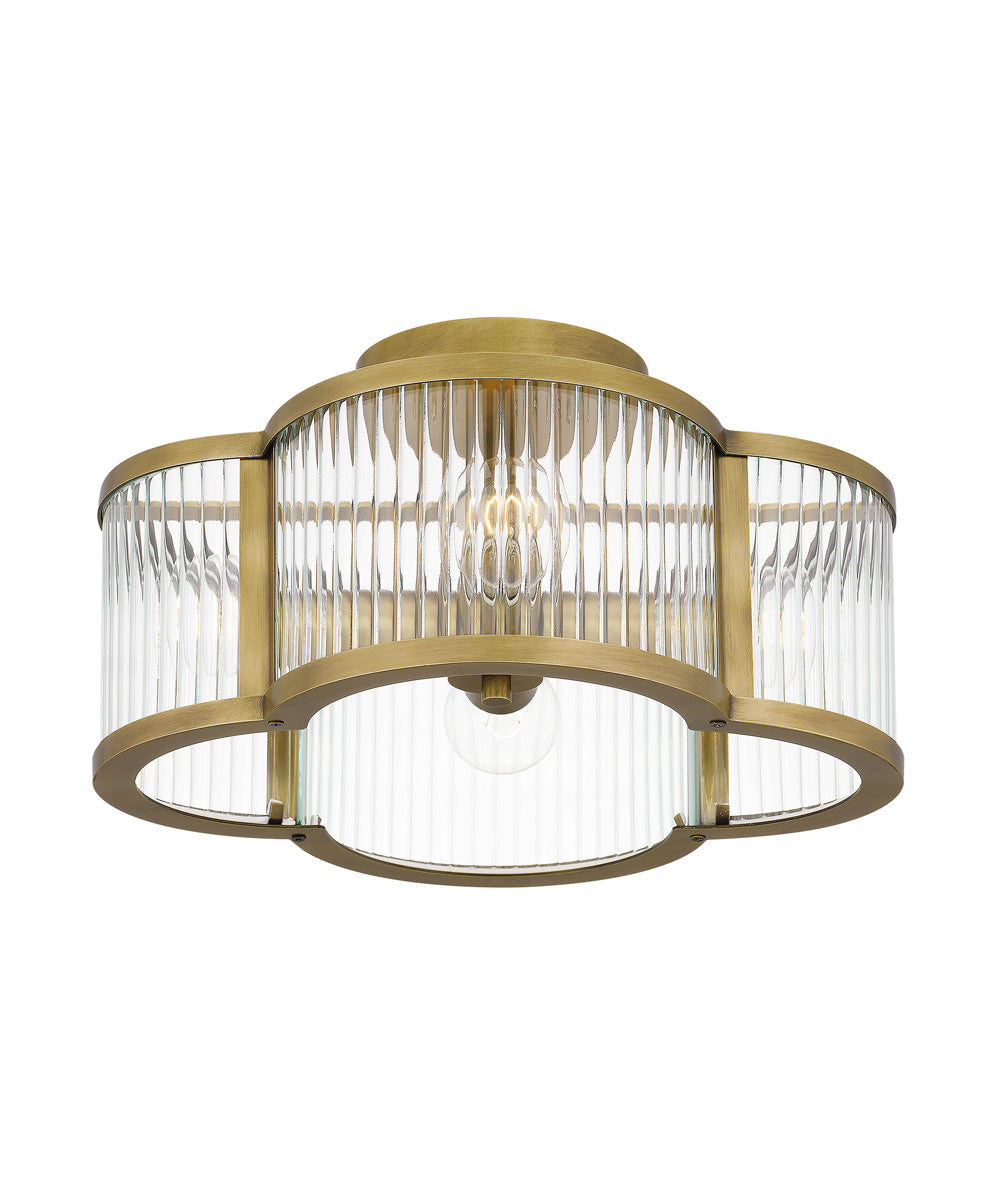 Aster 4-light Semi Flush Mount Weathered Brass