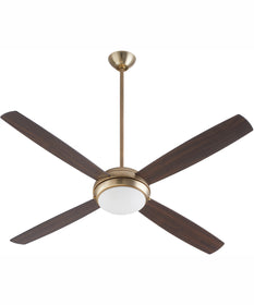60" Expo 2-light Ceiling Fan Aged Brass