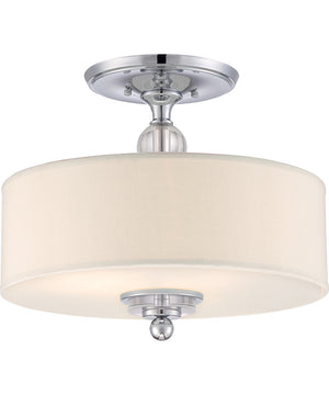 Downtown Large 3-light Semi Flush Mount Polished Chrome