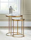 24"H Majaci Accent Table (Set of 2) Gold/White