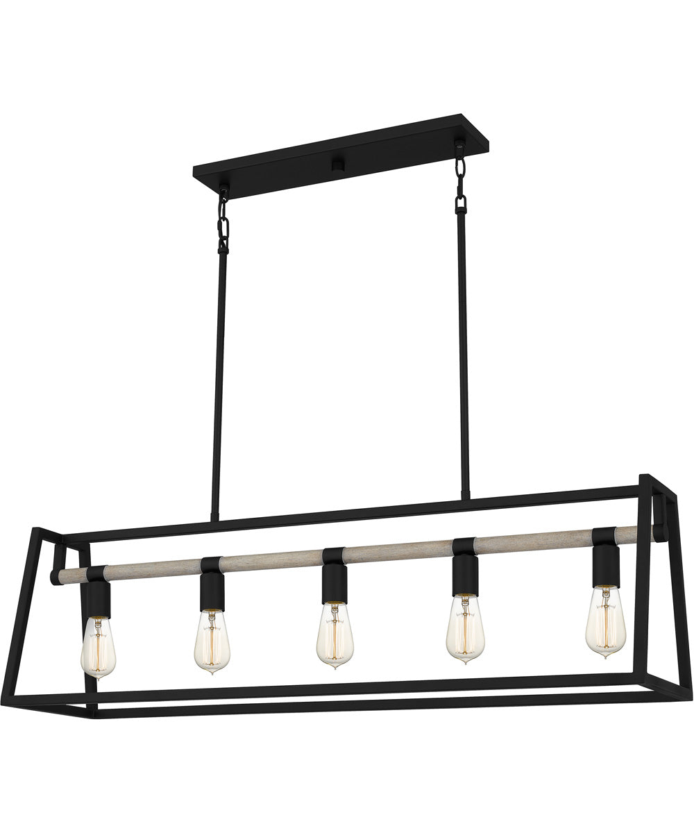 Tippet 5-light Island Light Matte Black