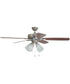 52" Twist N Click w/ 4 Light 4-Light LED Ceiling Fan (Blades Included) Brushed Polished Nickel