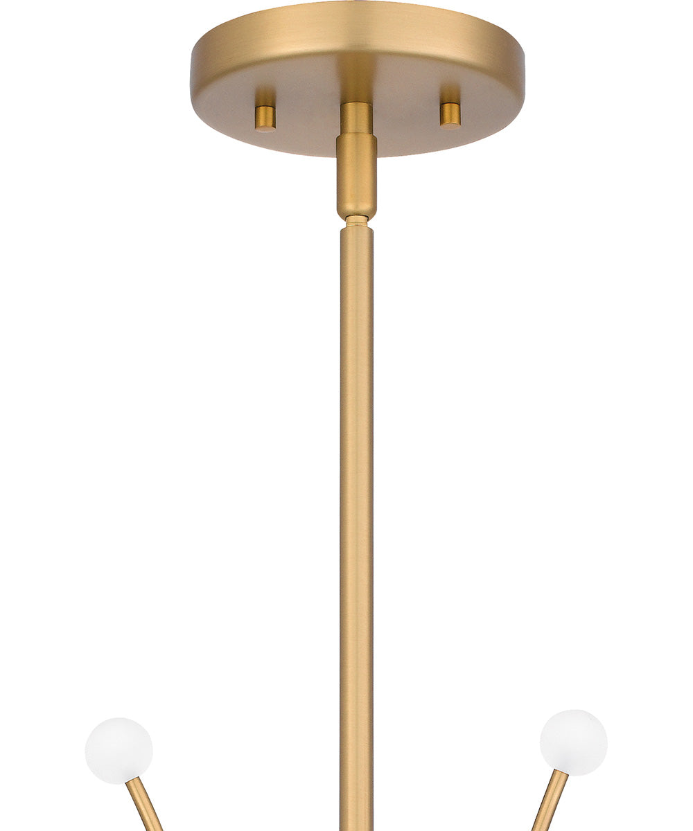 Kiera 6-light Chandelier Brushed Weathered Brass