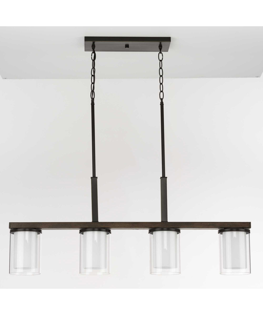 Mast 4-Light Linear Chandelier Antique Bronze