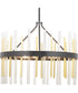 Orrizo 6-Light Clear Glass Luxe Chandelier Light Matte Black