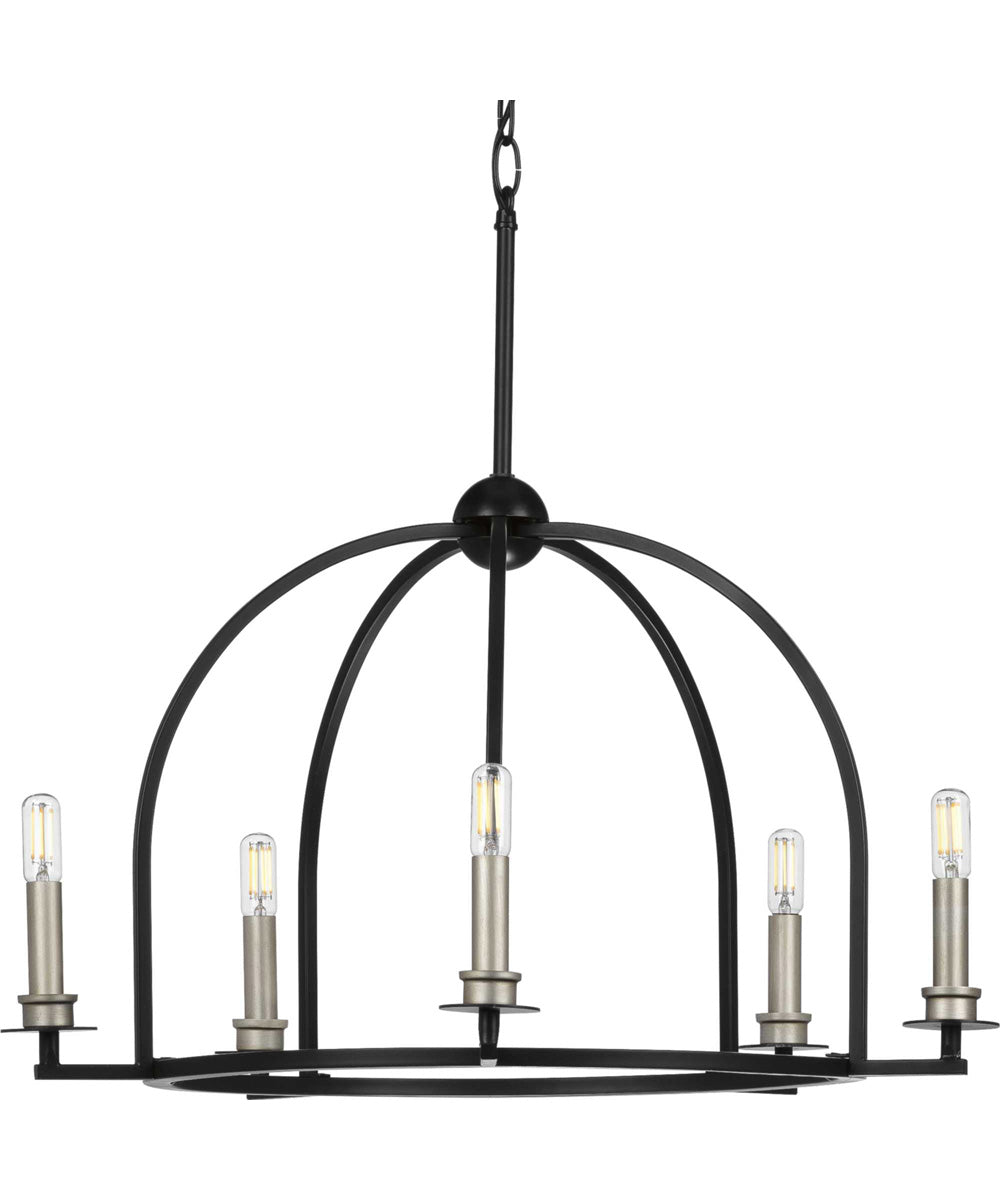 Seneca 5-Light Farmhouse Chandelier Light Matte Black