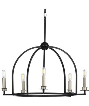 Seneca 5-Light Farmhouse Chandelier Light Matte Black