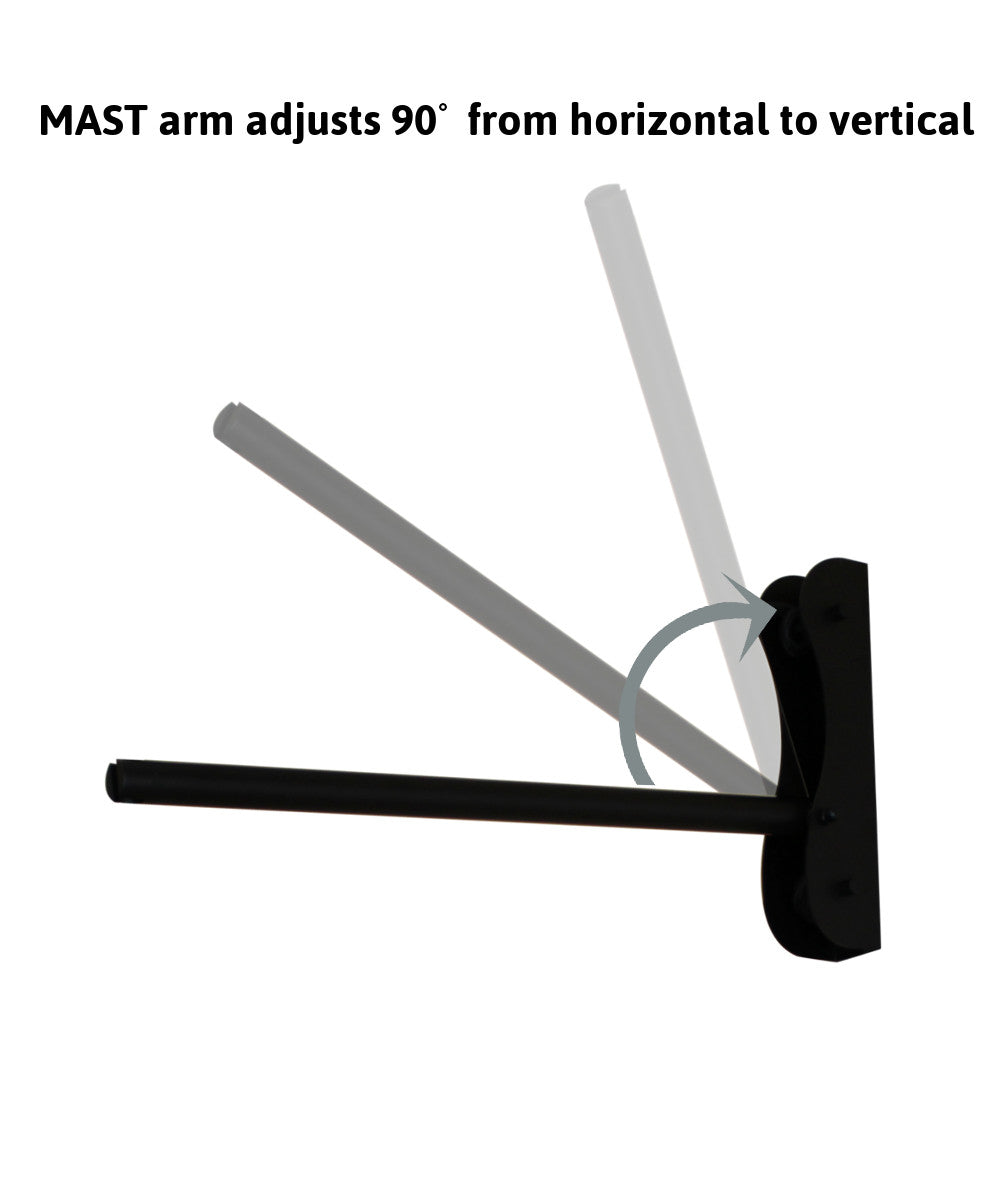 12"W MAST Plug-In Wall Mount Pendant 1 Light Black Cord/Arm Drum White Shade