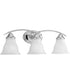 Trinity 3-Light Etched Glass Traditional Bath Vanity Light Polished Chrome