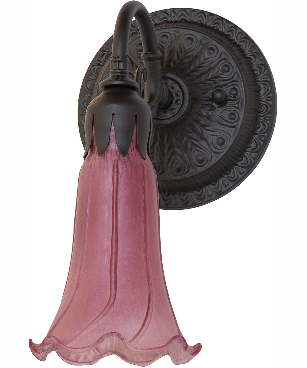 5.5" Wide Lavender Tiffany Pond Lily Wall Sconce