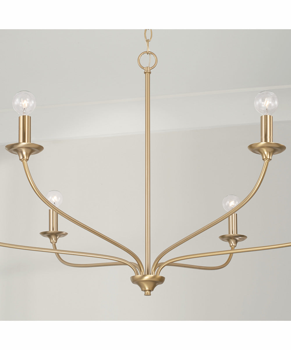 Dolan 6-Light Chandelier Matte Brass