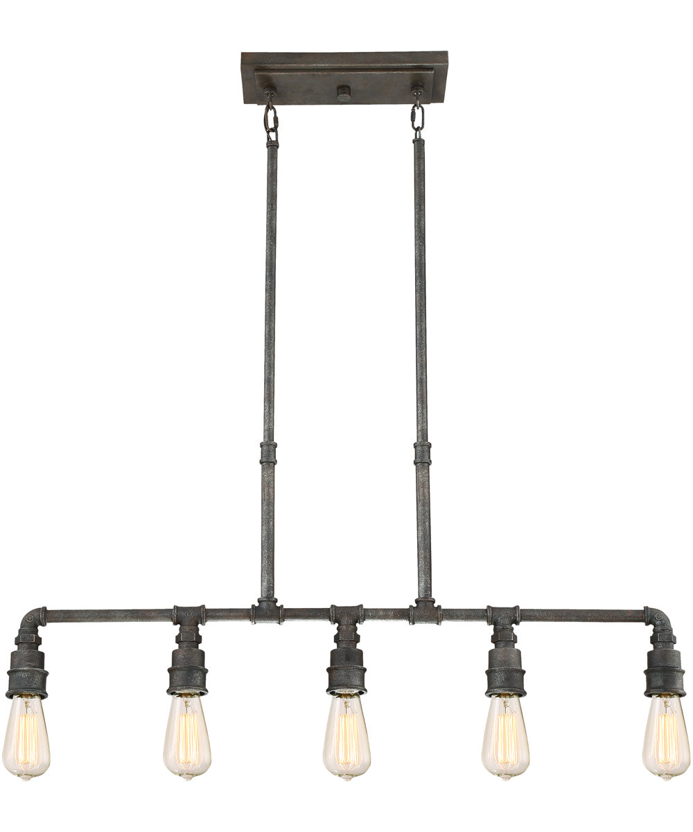 Squire 5-light Island Light Rustic Black