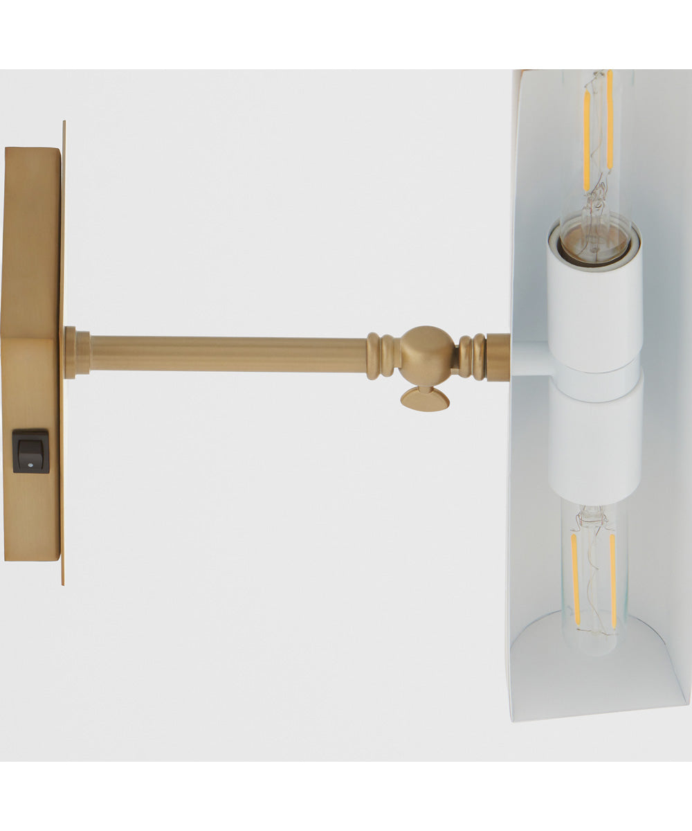 2-light Wall Mount Light Fixture Aged Brass