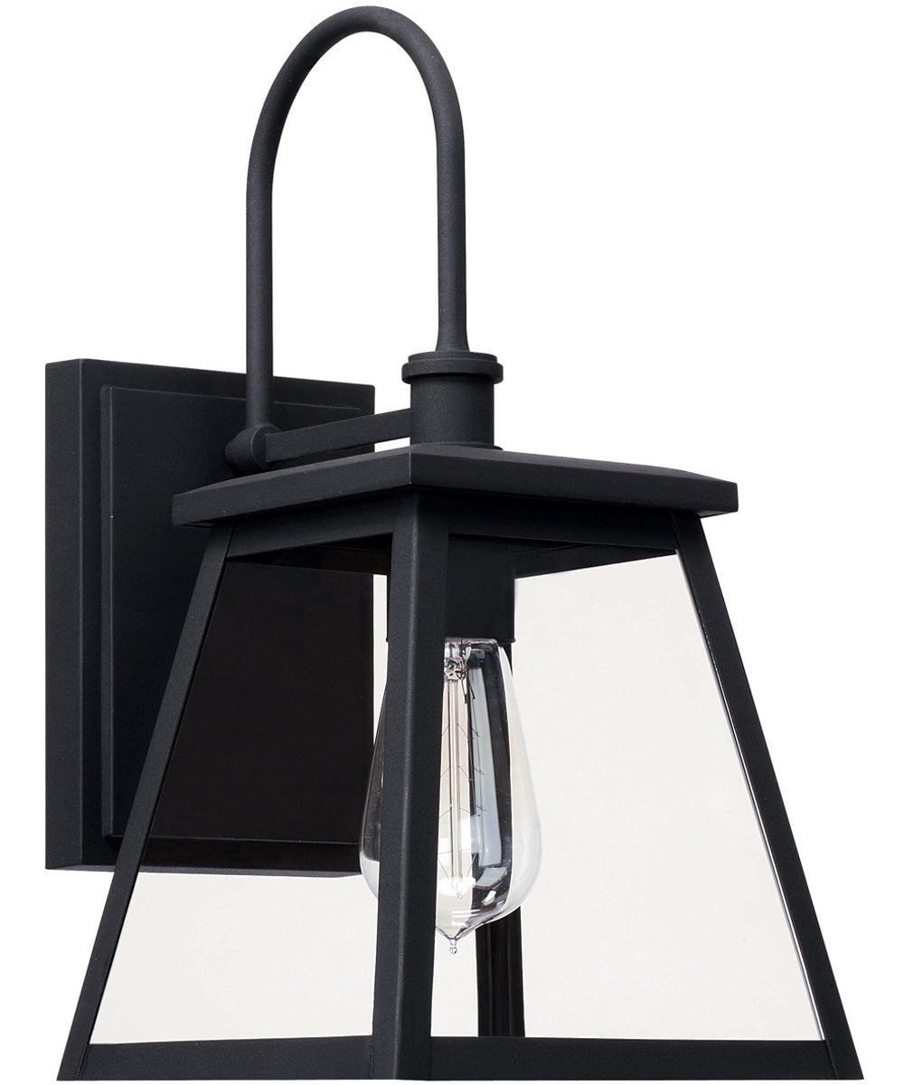 Belmore 1-Light Outdoor Wall Mount Rain or Shine - Black with Clear Glass