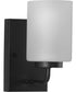 Merry 1-Light Etched Glass Transitional Style Bath Vanity Wall Light Matte Black