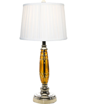 Glossy Amber 24% Lead Crystal Table Lamp