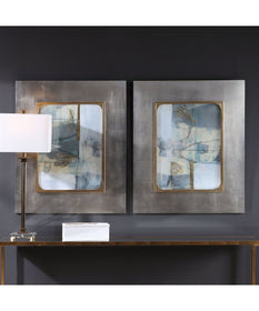 Gilded Whimsy Abstract Prints, Set of 2