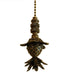 Blooming Pineapple Ceiling Fan Pull, 3"h with 12" Antiqued Brass Chain