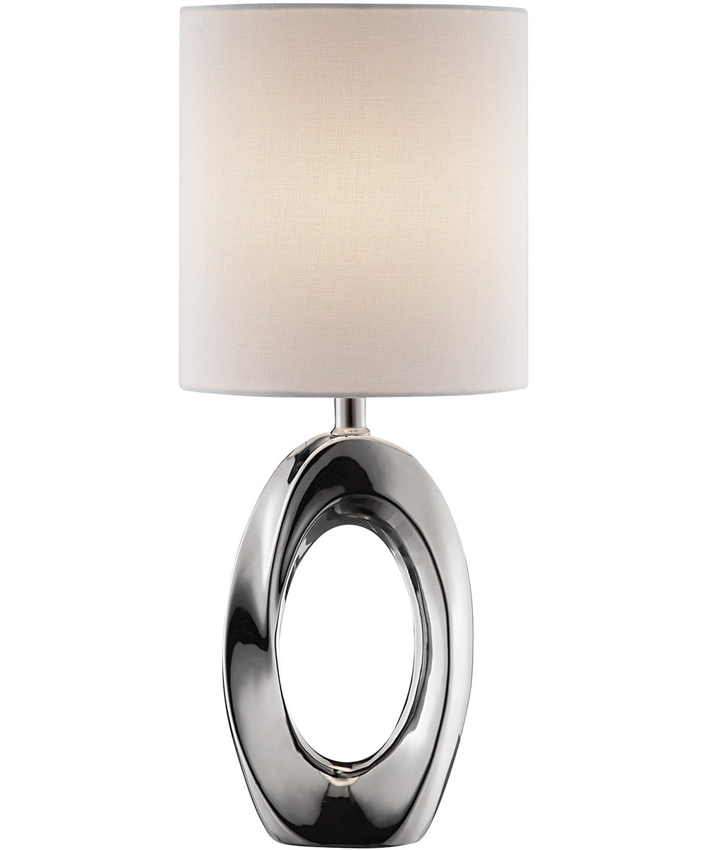 Clover 1-Light Table Lamp Ceramic Body/White Fabric Shade