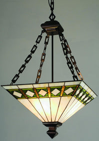 24"W Diamond Mission Inverted Pendant