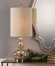 33"H Formoso Amber Glass Table Lamp