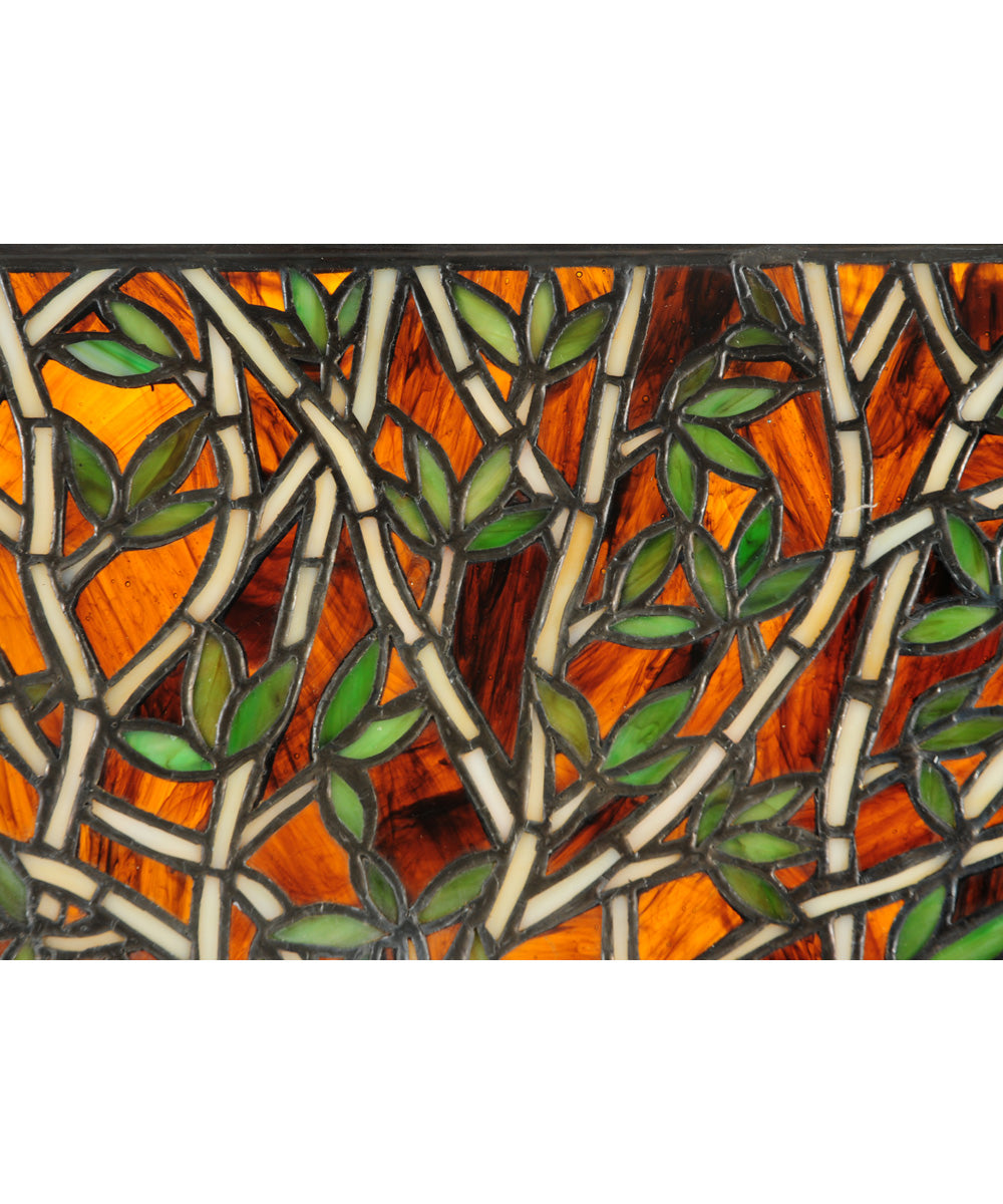 12"H x 22"W Bamboo Glass Window Amber Beige