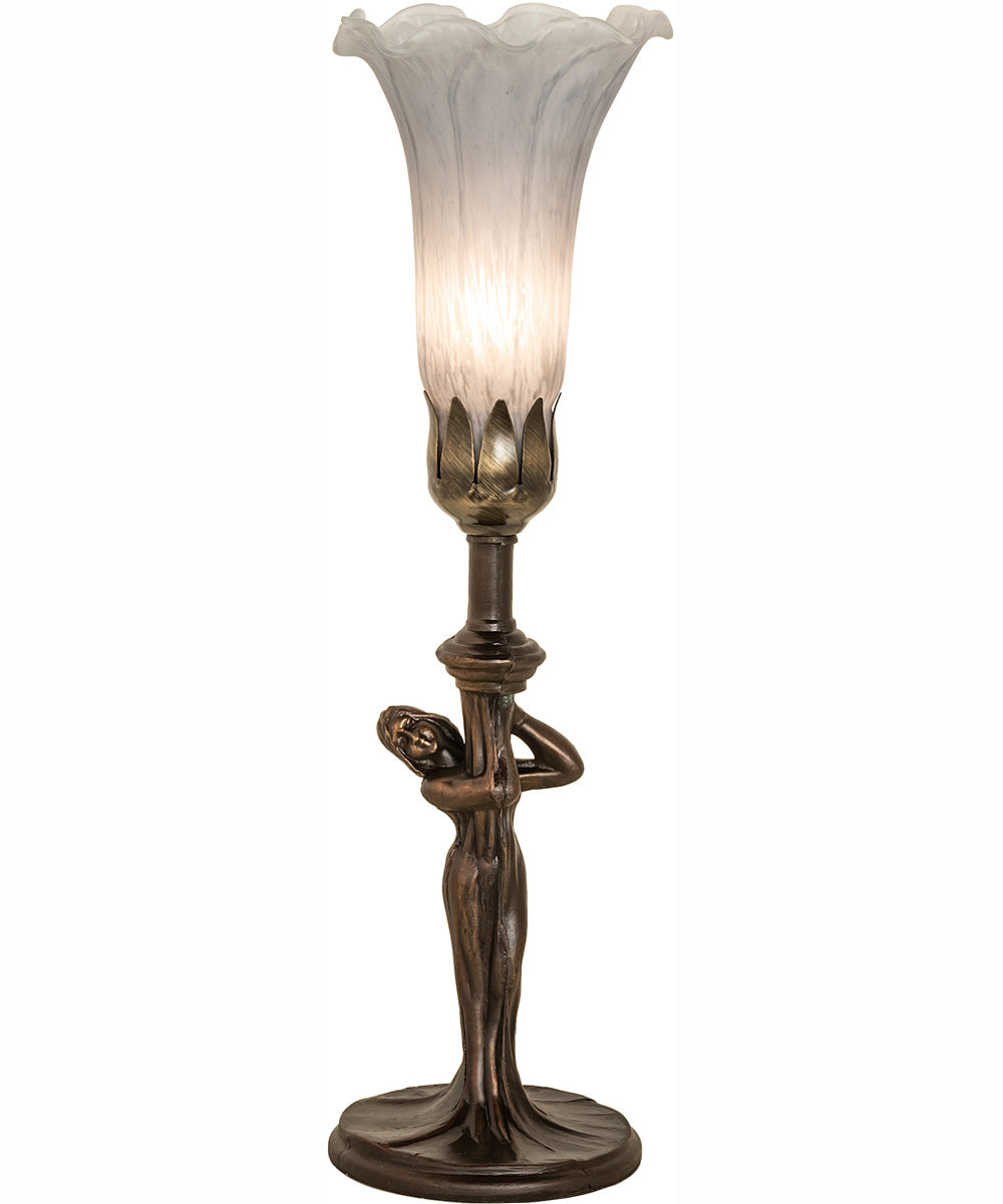15" High Gray Nouveau Lady Accent Lamp