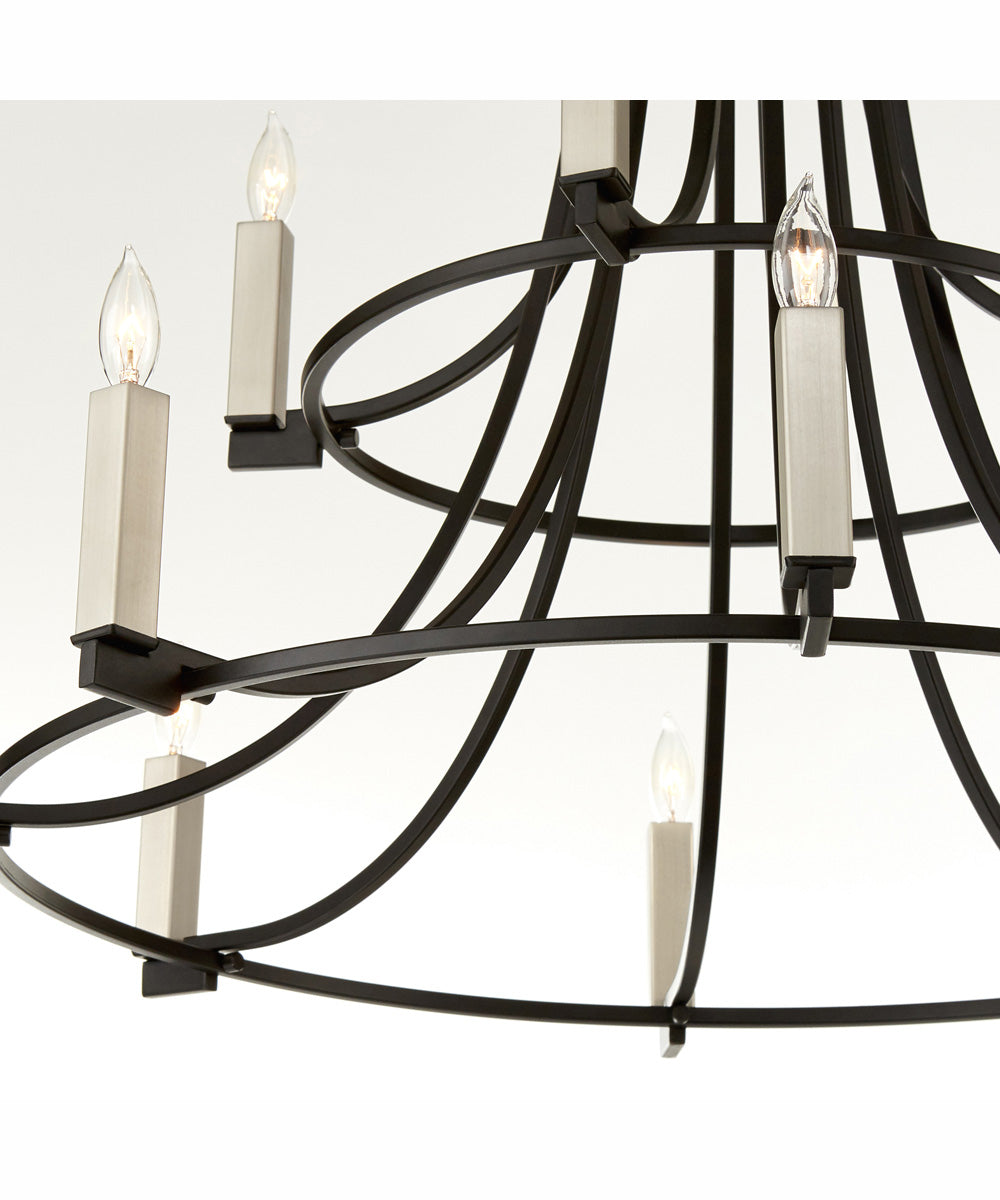 Olympus 12-light Chandelier Textured Black