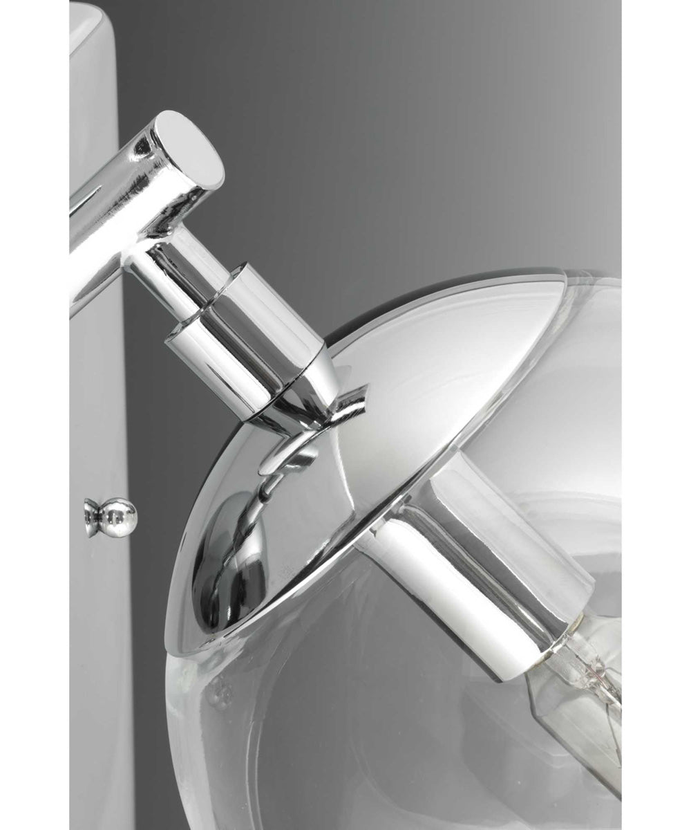 Mod 6-Light Clear Glass Mid-Century Modern Chandelier Light Polished Chrome