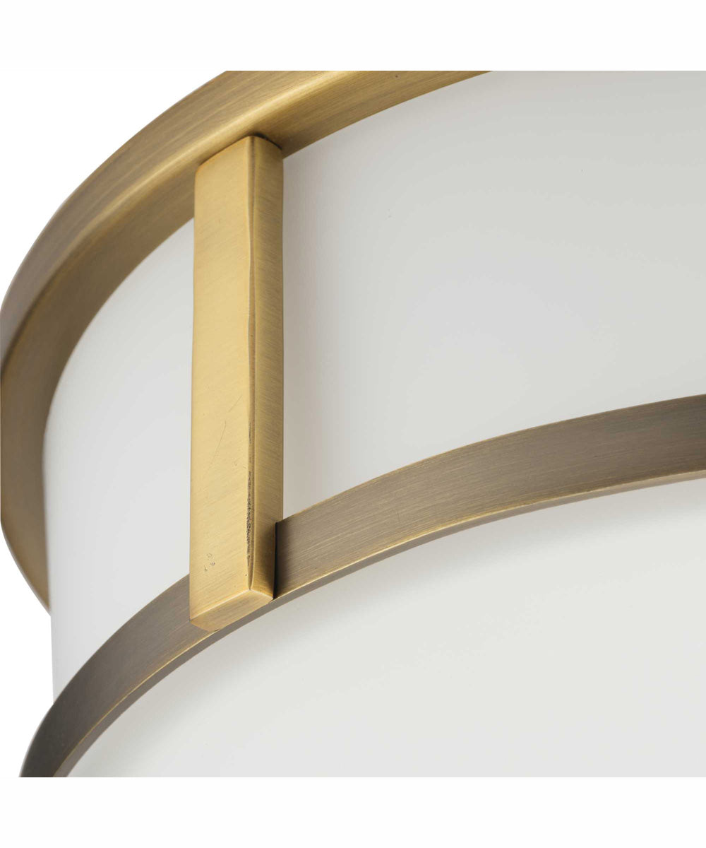 Gilliam 12-5/8 in. 2-Light New Traditional Flush Mount Vintage Brass