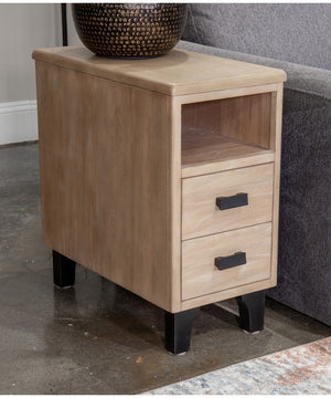 Freslowe Chair Side End Table Light Brown/Black