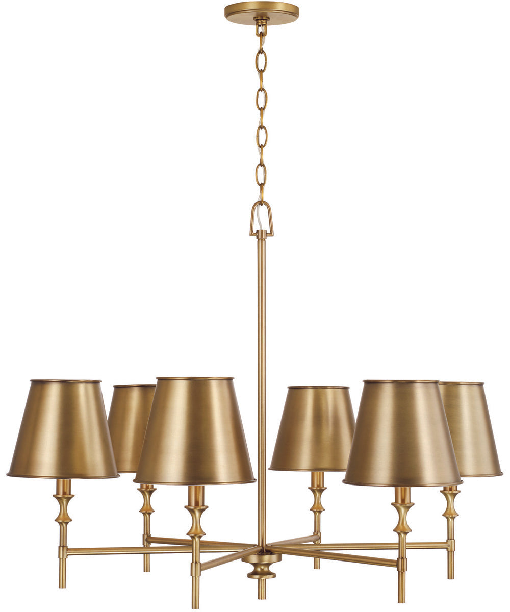 Whitney 6-Light Chandelier Aged Brass