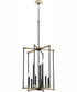 Silva 9-light Entry Foyer Hall Chandelier Textured Black w/ Weathered Oak Finish
