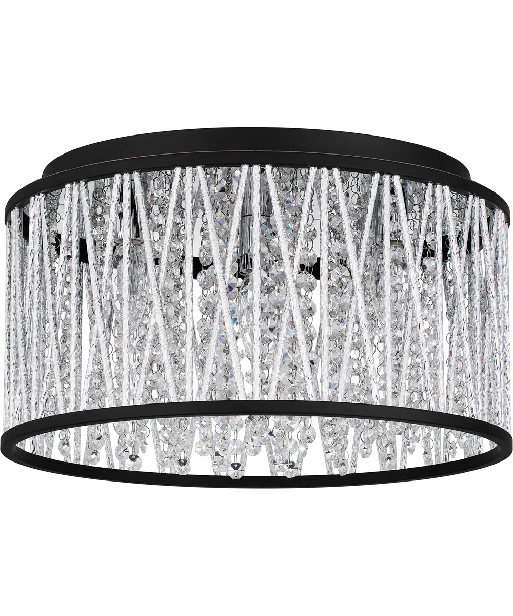 Celeste Medium 5-light Flush Mount Matte Black
