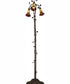 58" High Stained Glass Pond Lily 3 Light Floor Lamp