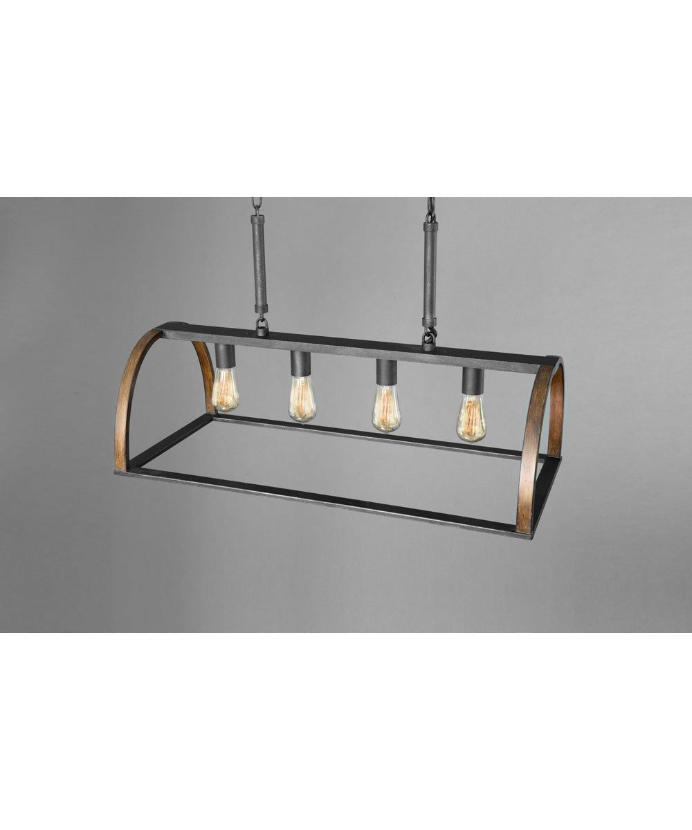 Trestle 4-Light Farmhouse Chandelier Light Gilded Iron