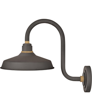 1-Light Small Tall Gooseneck Outdoor Barn Light in Museum Bronze