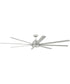 Rush 84" 1-Light Ceiling Fan (Blades Included) Painted Nickel