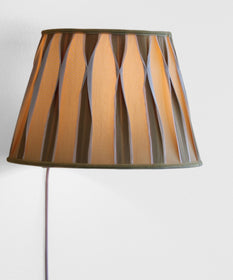 16"W Floating Shade Plug-In Wall Light Beige/White Pinched Pleat Shantung Fabric