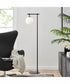 Lencho 1-Light Floor Lamp Black/Frost Glass Shade