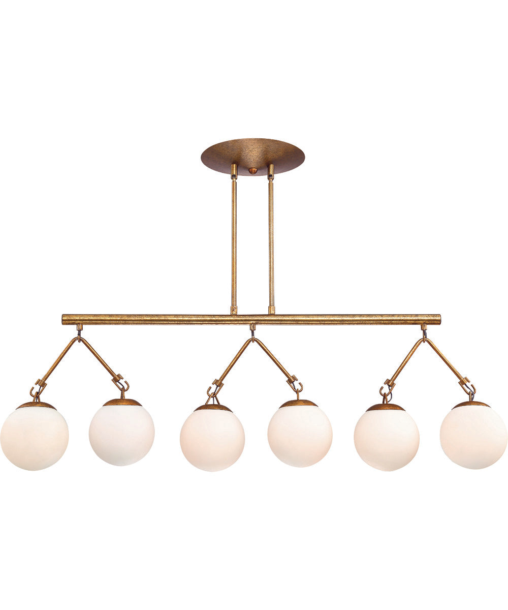 Orion 6-Light Island Pendant Patina Aged Brass