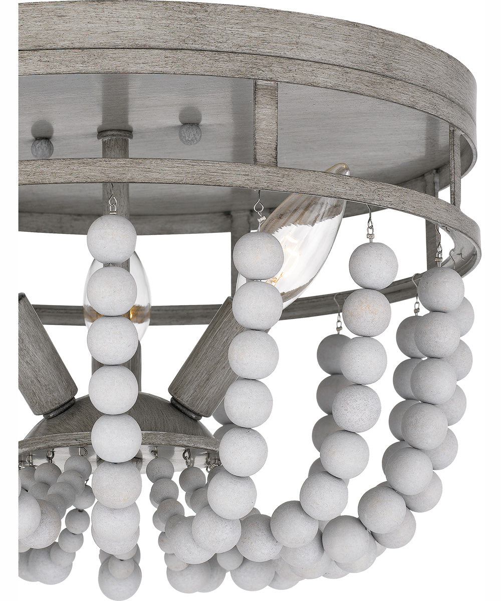 Quoizel Flush Mount Medium 3-light Flush Mount Weathered White Maple