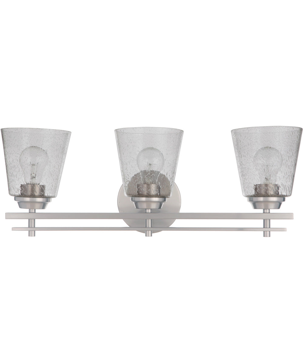 Drake 3-Light Bath Vanity Light Brushed Polished Nickel