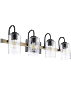 4-light Bath Vanity Light Noir w/ Driftwood finish