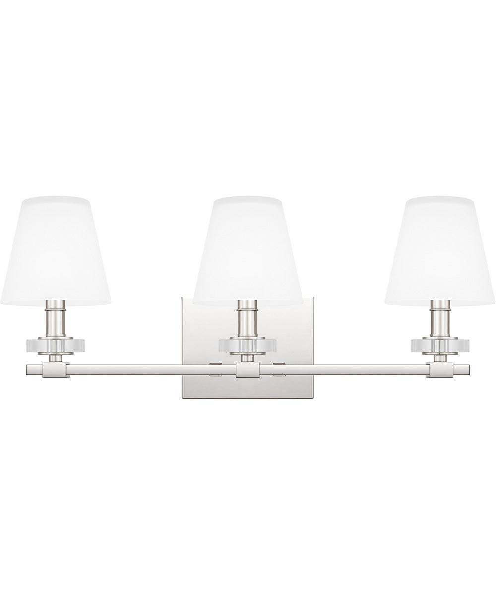 Kelsey Glen Large 3-light Bath Light Polished Nickel