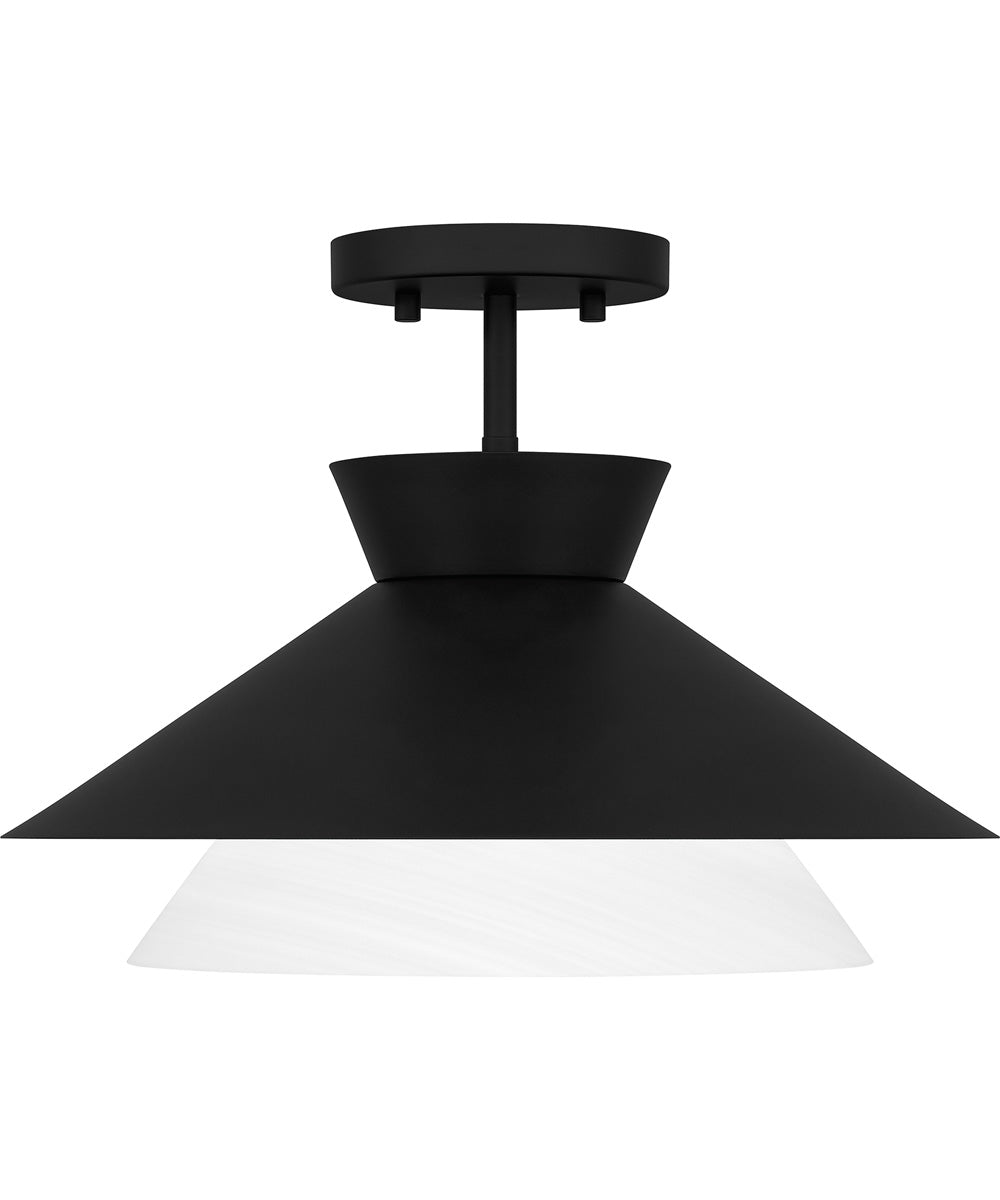 Quoizel Semi-Flush Mount Medium 1-light Semi Flush Mount Matte Black